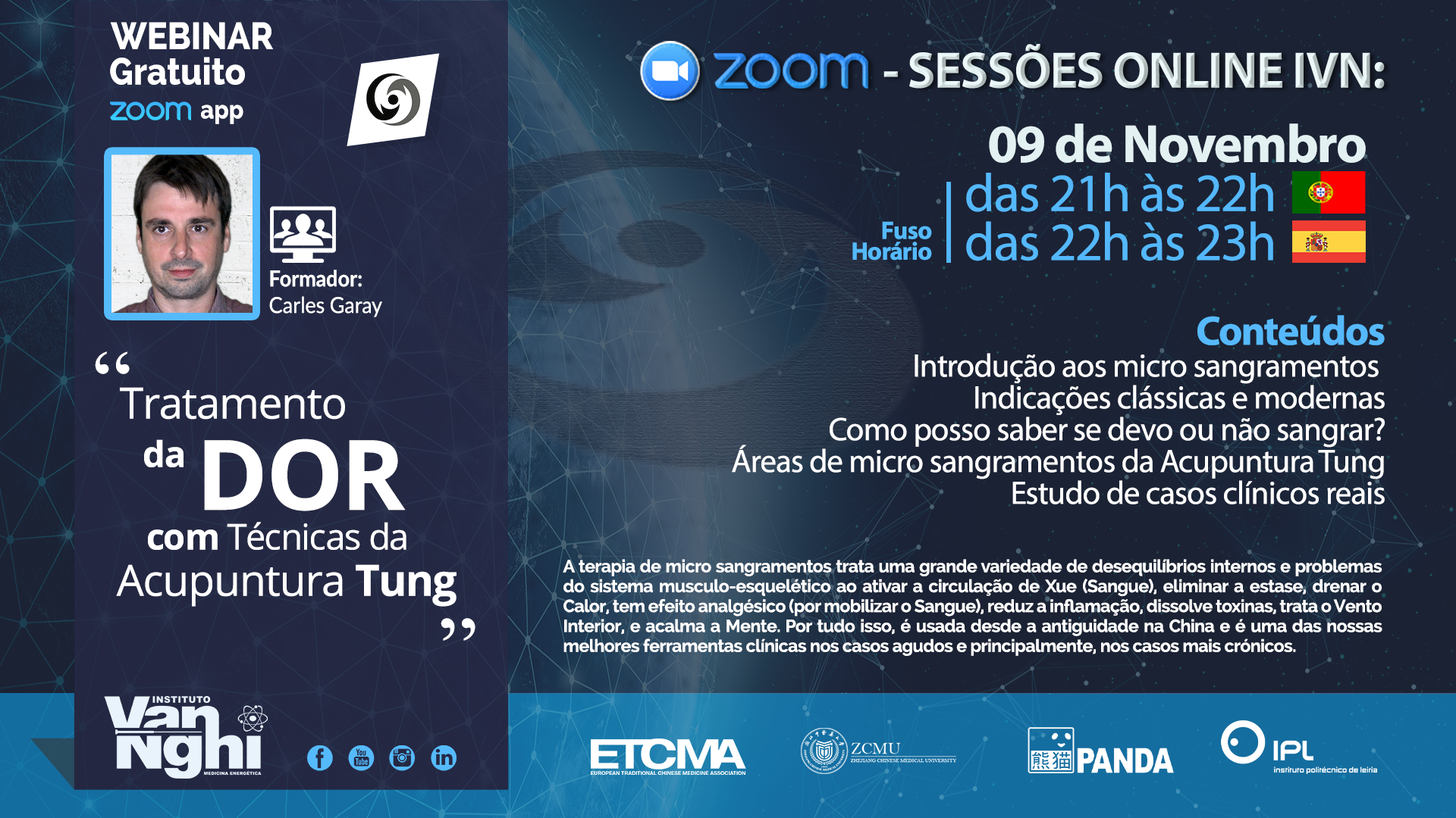 WEBINAR - Tratamento da Dor com Técnicas da Acupuntura Tung